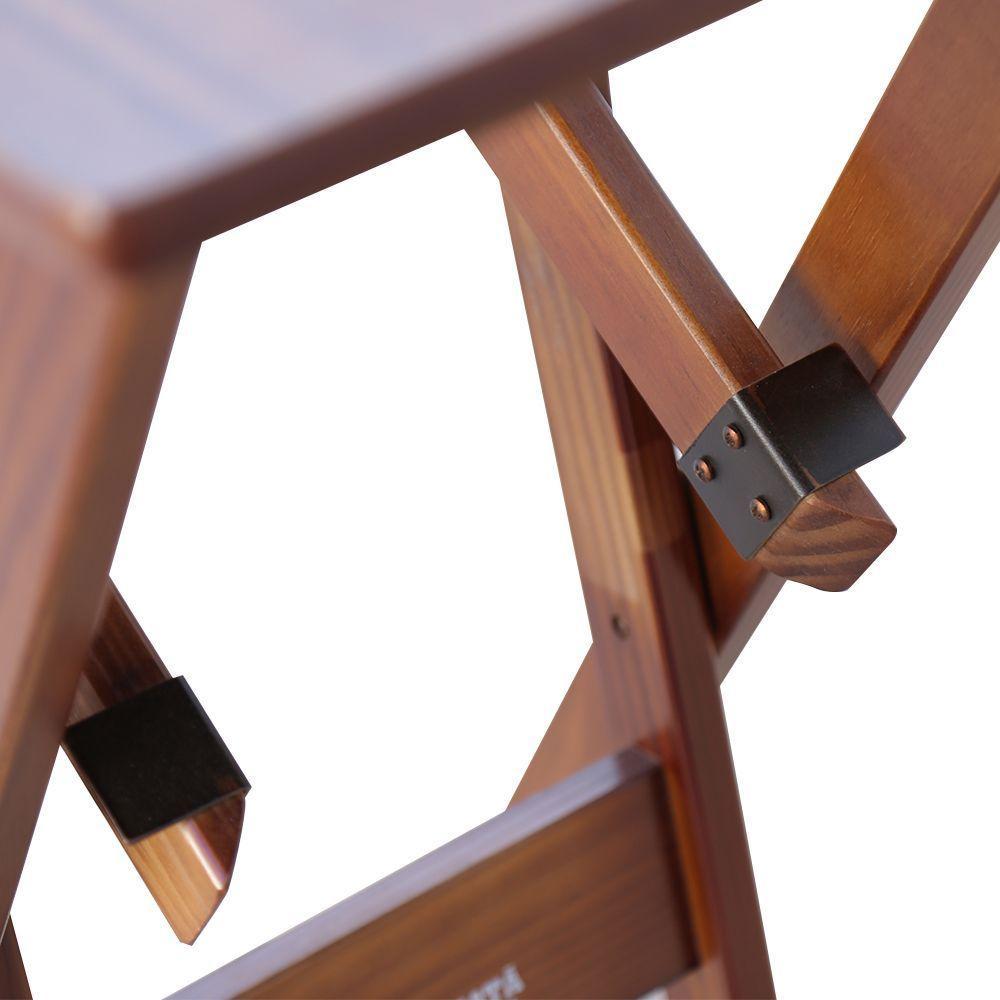 Mesa Bistrô Dobrável Madeira Padrão Imbuia - Cor: Marrom - 3