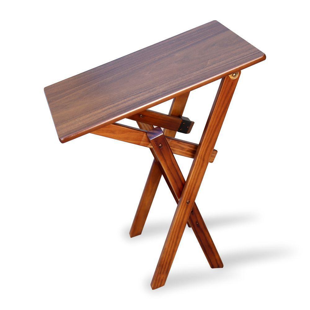 Mesa Aparador Dobrável Madeira Padrão Imbuia - Cor: Marrom - 4
