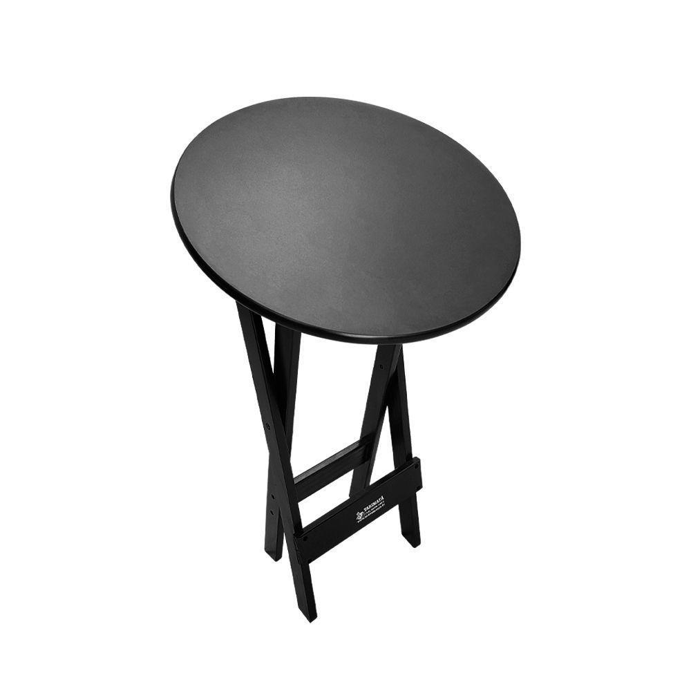 Mesa Bistrô Dobrável De Madeira Redonda Preta - Cor: Preto - 5