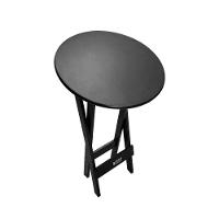 Mesa Bistrô Dobrável De Madeira Redonda Preta - Cor: Preto - 5