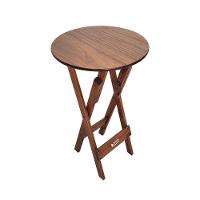 Mesa Bistrô Dobrável De Madeira Redonda Com 4 Banquetas Imbuia - Cor: Marrom - 5