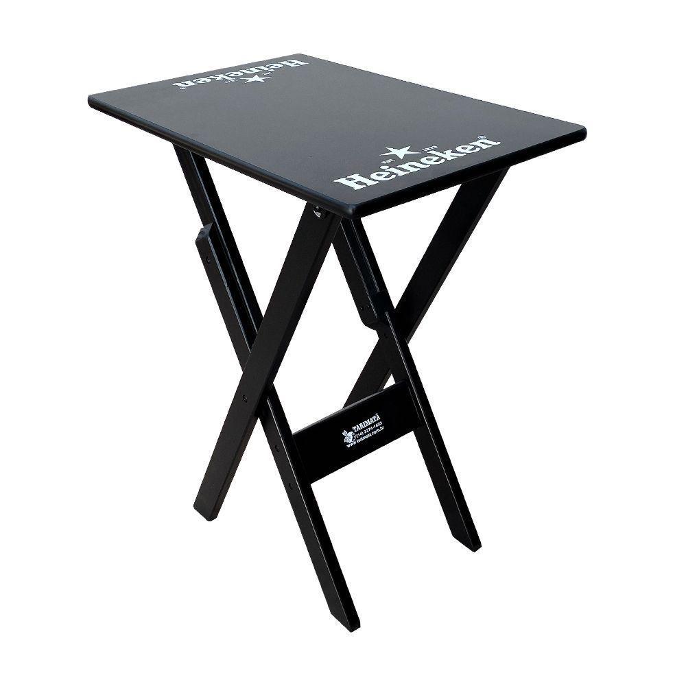 Mesa Aparador Dobrável Madeira 68x43 Personalizada Hei Preta - Cor: Preto - 1