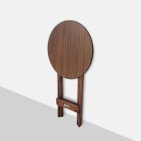 Mesa Bistrô Dobrável De Madeira Redonda Com 2 Banquetas Imbuia - Cor: Marrom