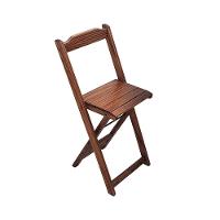 Mesa Bistrô Dobrável De Madeira Redonda Com 2 Banquetas Imbuia - Cor: Marrom - 6