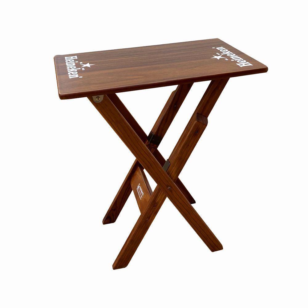 Mesa Aparador Dobrável Madeira 68x43 Personalizada Hei Imbuia - Cor: Marrom - 3