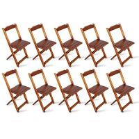 Kit De 5 Conjuntos De Mesa Dobrável 70x70 Com 4 Cadeiras Imbuia - Cor: Marrom - 6