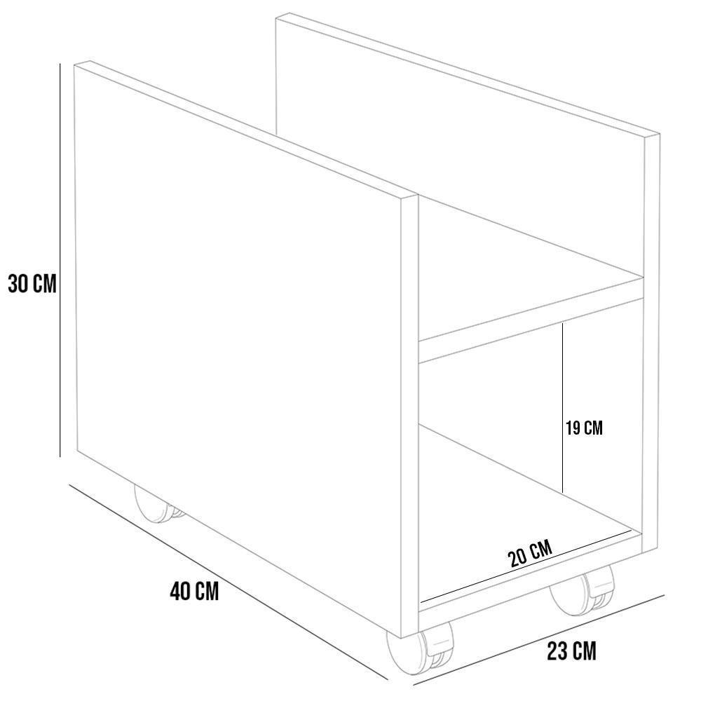 Kit 03 Suportes Para Cpu E Nobreak Com Rodízios Guide L03 Cinza - Lyam - 9