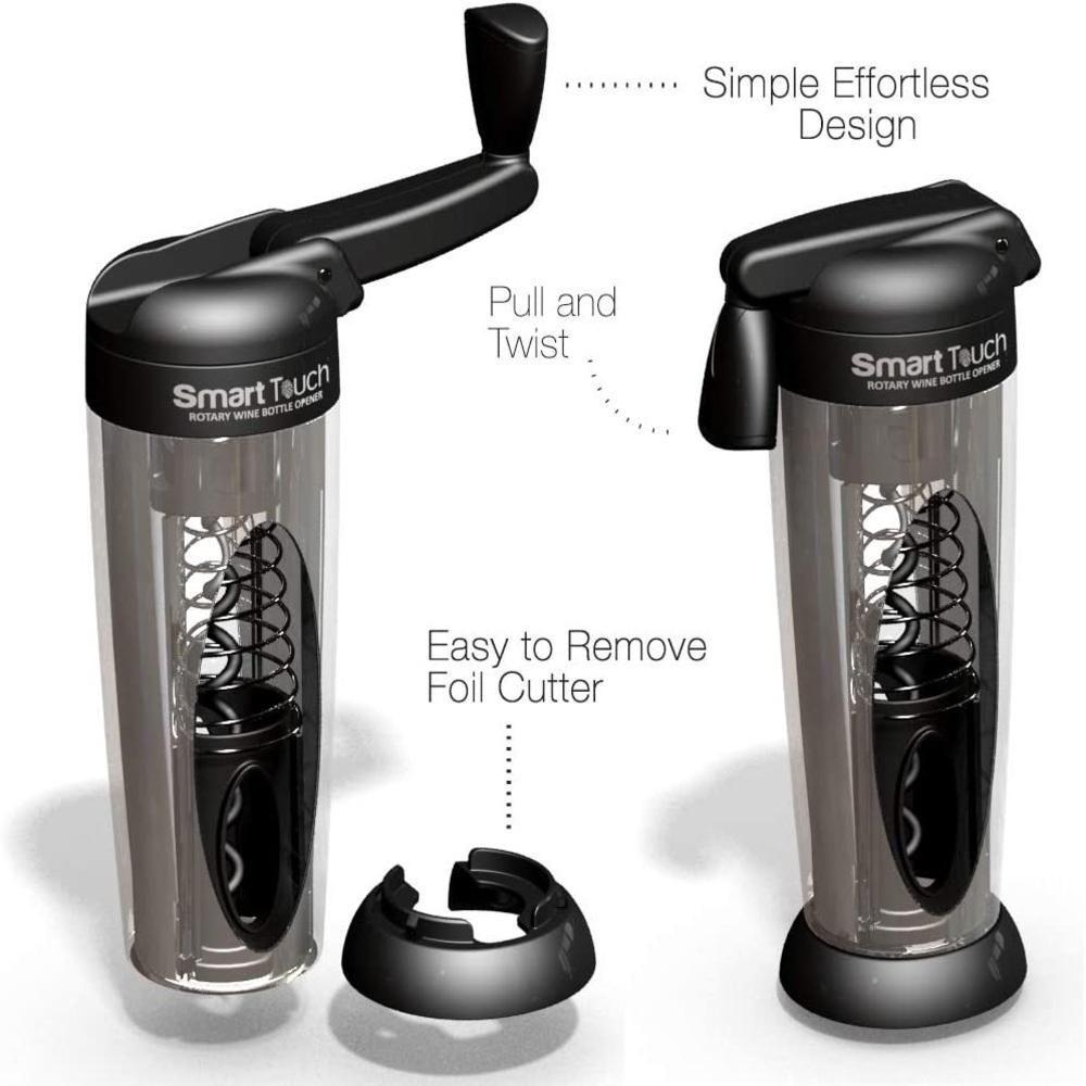 Abridor De Vinho Automatico Saca Rolha Abre Garrafa Smart Touch Com Corta Lacre Manual - 4
