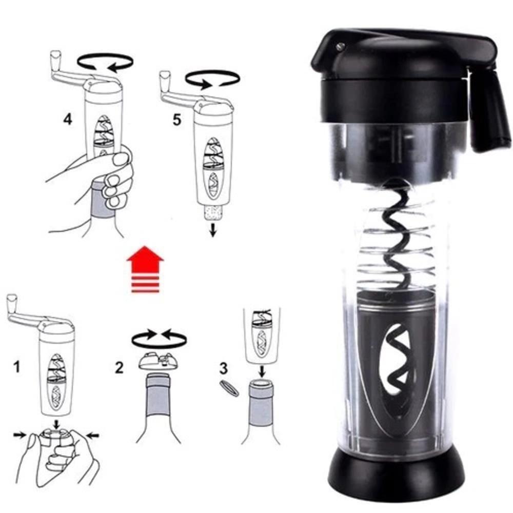 Abridor De Vinho Automatico Saca Rolha Abre Garrafa Smart Touch Com Corta Lacre Manual - 5
