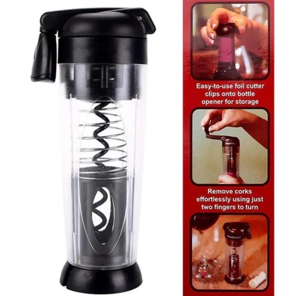 Abridor De Vinho Automatico Saca Rolha Abre Garrafa Smart Touch Com Corta Lacre Manual - 7