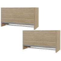 Kit 02 Armários Multiuso Aéreo Cabideiro Grécia L03 Castanho - Lyam - 1