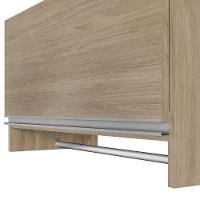 Kit 02 Armários Multiuso Aéreo Cabideiro Grécia L03 Castanho - Lyam - 5