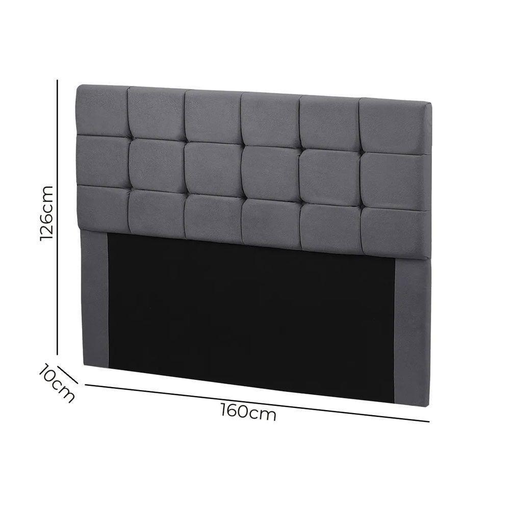 Cabeceira Cama Box Queen 1,60 Julia Suede Chumbo Shop Das Ca Chumbo - 4