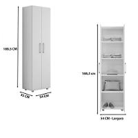 Armário Multiuso 2 Portas 4 Prateleiras Beatriz Ajl Móveis Castanho - 3