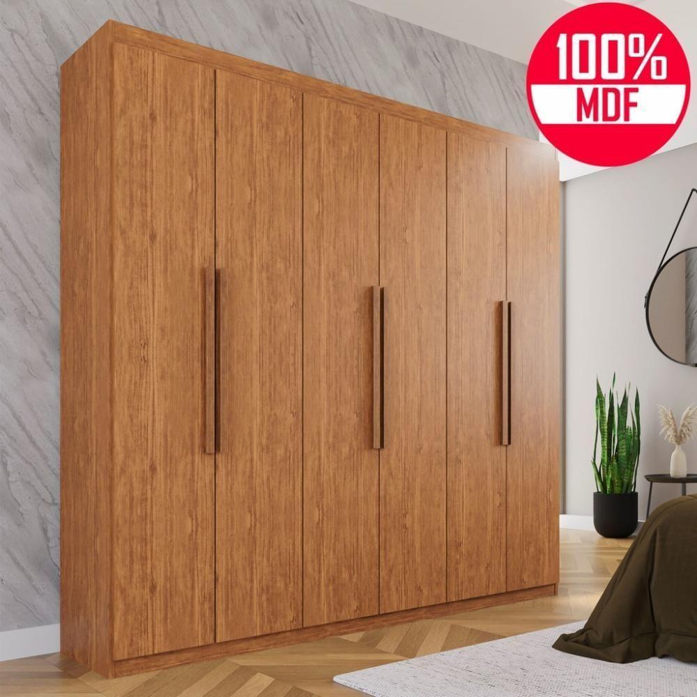 Guarda-roupa Casal 100% Mdf 6 Portas E 4 Gavetas Istambul - Tudo De Móveis Cinamomo/off - 8