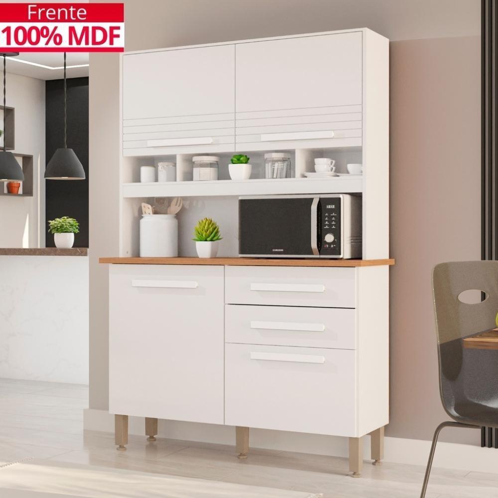 Cozinha 4 Portas 2 Gavetas Sara Frison- Tudo De Móveis Cinamomo/off - 7