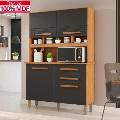 Cozinha 4 Portas 2 Gavetas Sara Frison- Tudo De Móveis Cinamomo/off