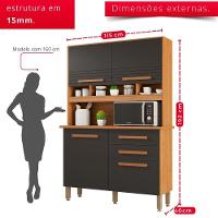 Cozinha 4 Portas 2 Gavetas Sara Frison- Tudo De Móveis Cinamomo/off - 6