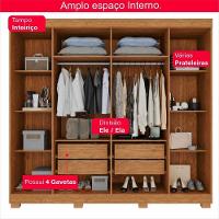 Guarda-roupa De Casal 100% Mdf 6 Portas 4 Gavetas Inglaterra - Tudo De Móveis Cinamomo/off - 5