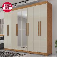Guarda-roupa De Casal 100% Mdf 8 Portas 4 Gavetas Itália Com Espelho - Tudo De Móveis Cinamomo/off - 9