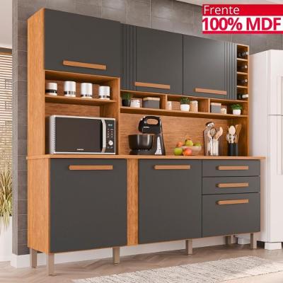 Cozinha 6 Portas 2 Gavetas Amanda - Tudo De Móveis Cinamomo/off