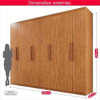 Guarda-roupa Casal 100% Mdf 8 Portas E 4 Gavetas Herrera - Tudo De Móveis Cinamomo/off - 7