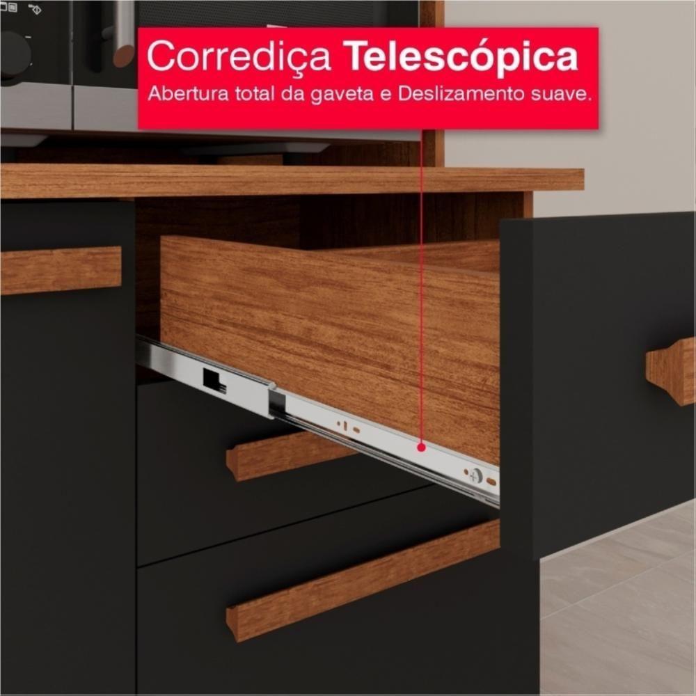 Cozinha 8 Portas 2 Gavetas Aurora Com Espelho - Tudo De Móveis Cinamomo/off - 2