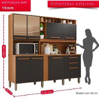 Cozinha 8 Portas 2 Gavetas Aurora Com Espelho - Tudo De Móveis Cinamomo/off - 6