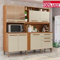 Cozinha 8 Portas 2 Gavetas Aurora Com Espelho - Tudo De Móveis Cinamomo/off - 7