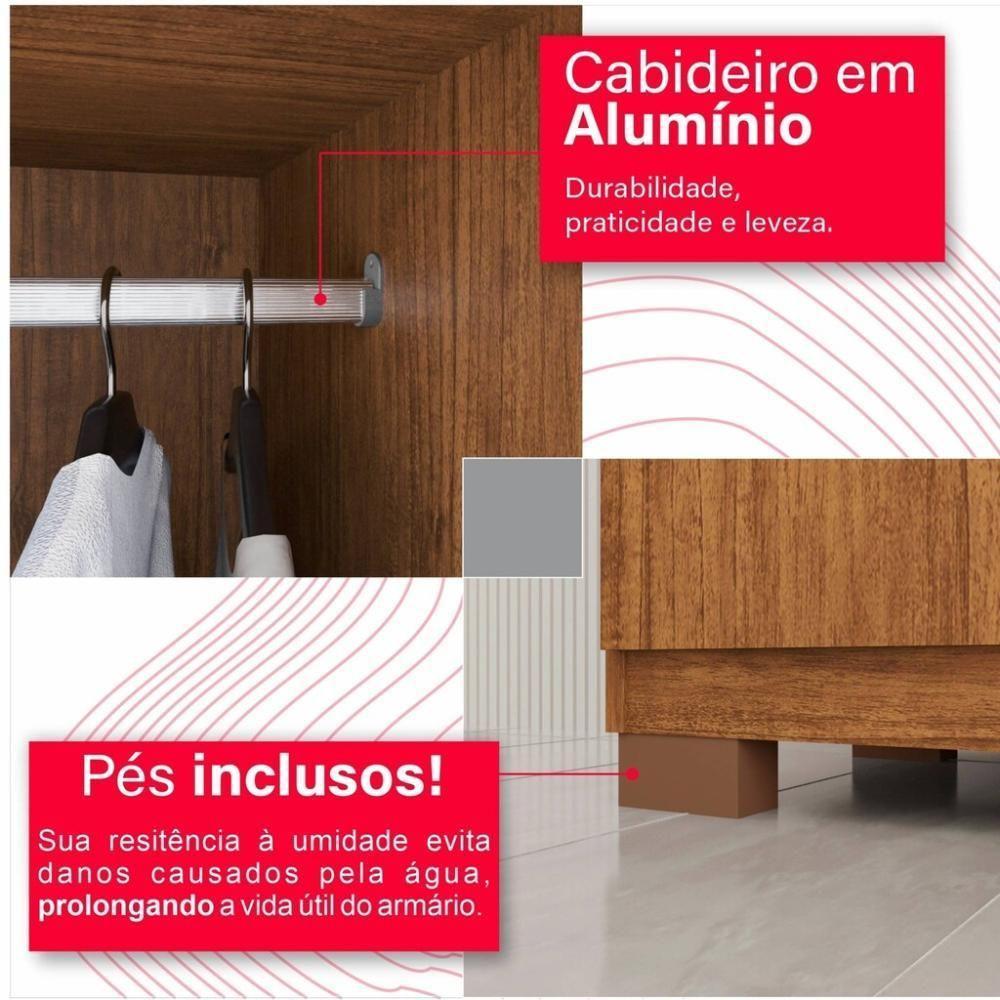 Guarda-roupa De Casal 100% Mdf 8 Portas 4 Gavetas Itália - Tudo De Móveis Cinamomo/off - 6