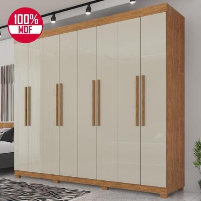 Guarda-roupa De Casal 100% Mdf 8 Portas 4 Gavetas Itália - Tudo De Móveis Cinamomo/off