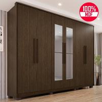 Guarda-roupa Casal 100% Mdf 6 Portas E 6 Gavetas Premium Com Espelho - Tudo De Móveis Marrom - 7