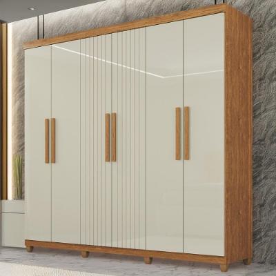 Guarda-roupa De Solteiro 100% Mdf 6 Portas 2 Gavetas Benfica Frison - Tudo De Móveis Cinamomo/off