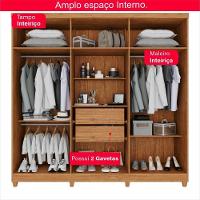Guarda-roupa De Solteiro 100% Mdf 6 Portas 2 Gavetas Benfica Frison - Tudo De Móveis Cinamomo/off - 3