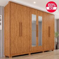 Guarda-roupa Casal 100% Mdf 6 Portas E 6 Gavetas Premium Com Espelho - Tudo De Móveis Cinamomo/off - 1