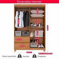 Guarda-roupa De Solteiro Madri 4 Portas 2 Gavetas - Tudo De Móveis Cinamomo/off