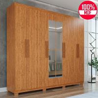 Guarda-roupa Casal 100% Mdf 8 Portas E 4 Gavetas Heros Com Espelho- Tudo De Móveis Cinamomo - 1
