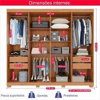 Guarda-roupa Casal 100% Mdf 8 Portas E 4 Gavetas Heros - Tudo De Móveis Cinamomo/off - 9