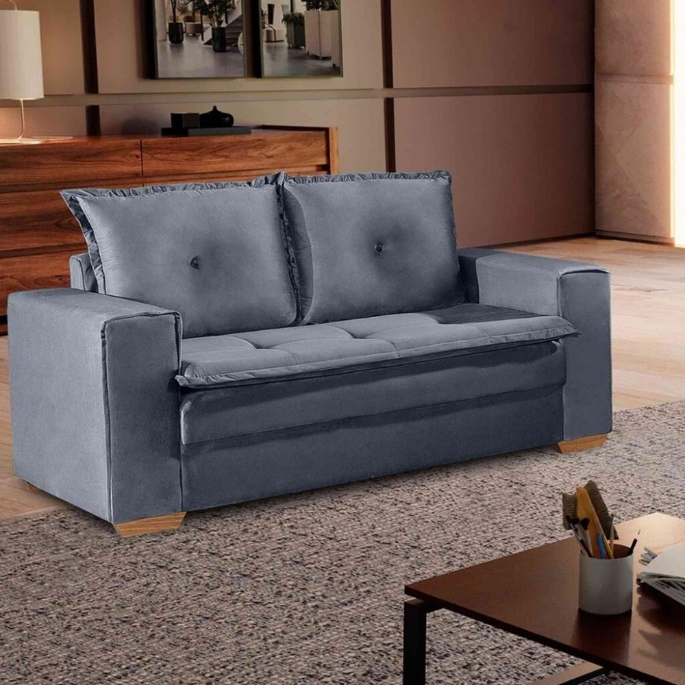 Sofá Fixo De 2 Lugares Unique 1,60m - Tudo De Móveis Marrom - 1