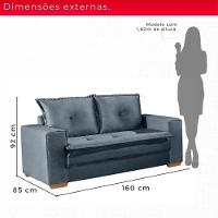 Sofá Fixo De 2 Lugares Unique 1,60m - Tudo De Móveis Marrom - 6