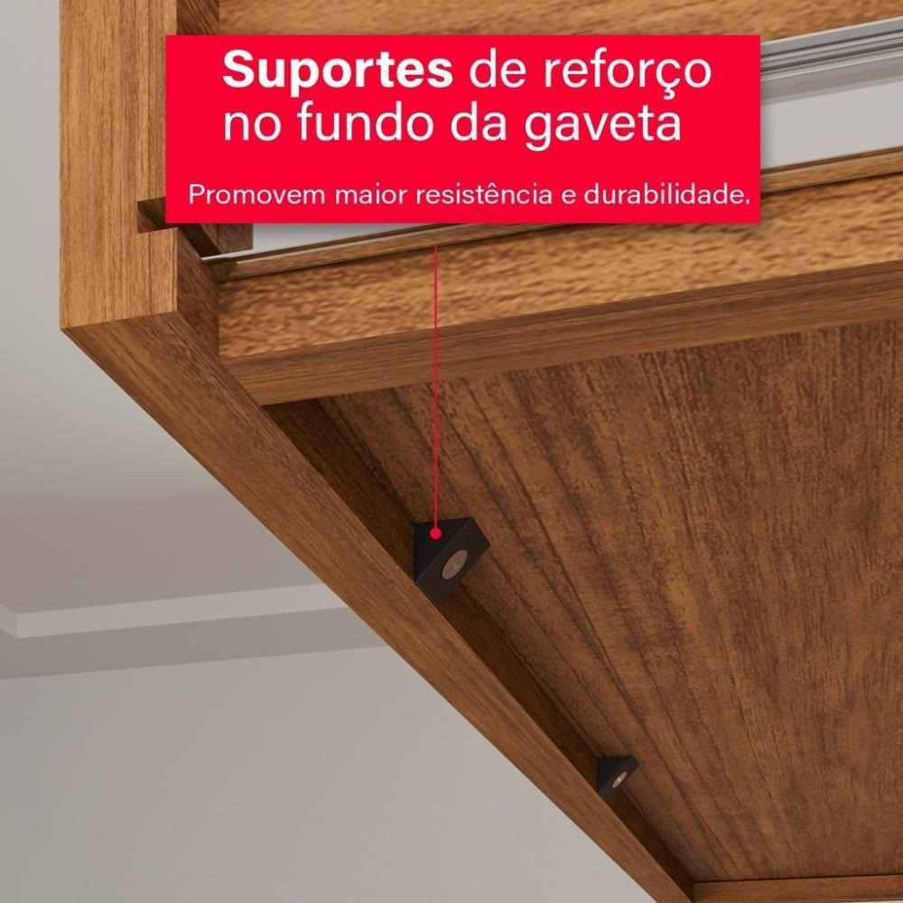 Guarda-roupa De Casal 100% Mdf 6 Portas 4 Gavetas Inglaterra Com Espelho - Tudo De Móveis Cinamomo/off - 5