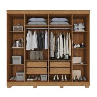 Guarda-roupa De Casal 100% Mdf 6 Portas 4 Gavetas Inglaterra Com Espelho - Tudo De Móveis Cinamomo/off - 2