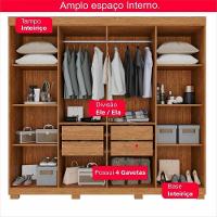 Guarda-roupa De Casal 100% Mdf 8 Portas 4 Gavetas Itália - Tudo De Móveis Cinamomo - 5