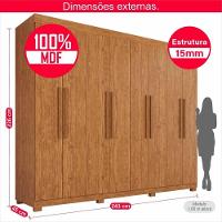 Guarda-roupa De Casal 100% Mdf 8 Portas 4 Gavetas Itália - Tudo De Móveis Cinamomo - 8