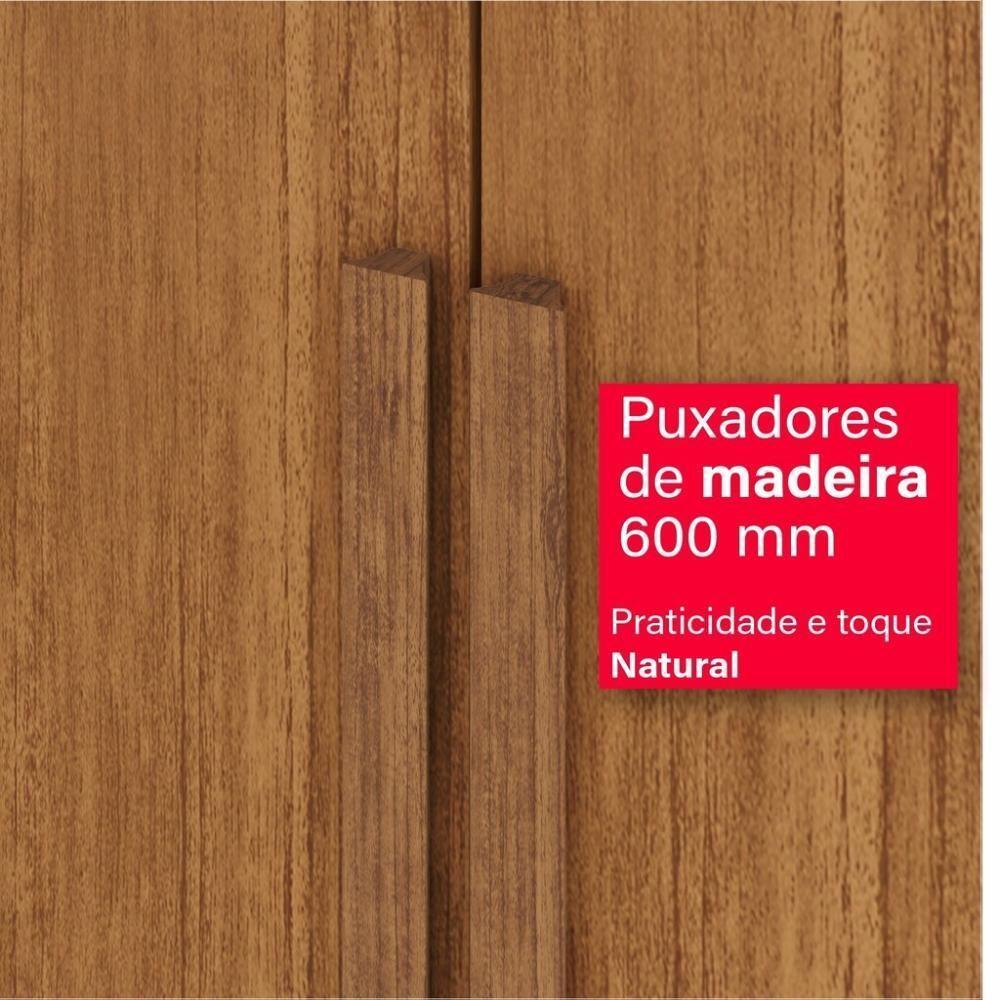 Guarda-roupa De Solteiro Madri 4 Portas 2 Gavetas Com Espelho - Tudo De Móveis Cinamomo/off - 7
