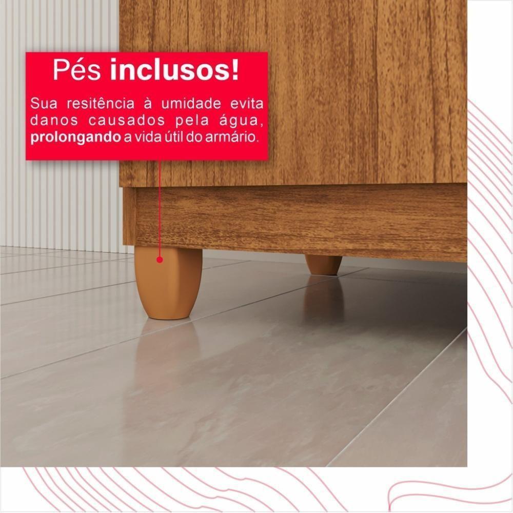 Guarda-roupa De Solteiro Madri 4 Portas 2 Gavetas Com Espelho - Tudo De Móveis Cinamomo/off - 10
