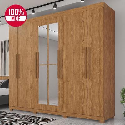 Guarda-roupa De Casal 100% Mdf 8 Portas 4 Gavetas Itália Com Espelho - Tudo De Móveis Cinamomo
