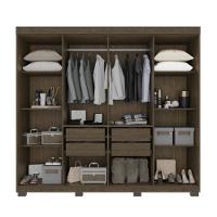 Guarda-roupa De Casal 100% Mdf 8 Portas 4 Gavetas Itália Com Espelho - Tudo De Móveis Cinamomo