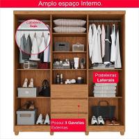 Guarda-roupa De Casal Giga 5 Portas 2 Gavetas - Tudo De Móveis Cinamomo/off - 2