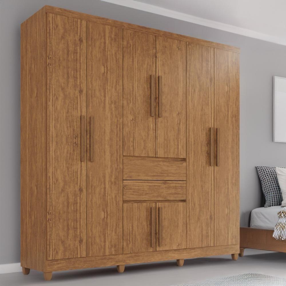 Guarda-roupa De Casal Giga Top 8 Portas 2 Gavetas - Tudo De Móveis Cinamomo - 1